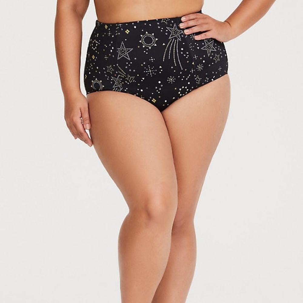 Torrid Black Planet High Waist Swim Bottom 3X